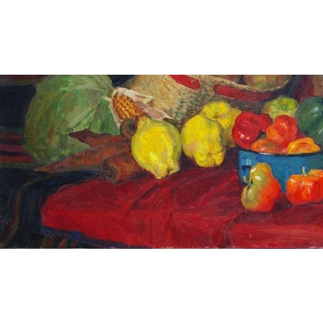 Antique Still Life Oil Painting, Soviet Ukrainian Art, 1965 74-138 For Sale - Image 4 of 6