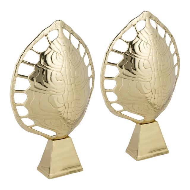 1970s Arthur Court Polished Brass Tortoise Lamps - a Pair For Sale