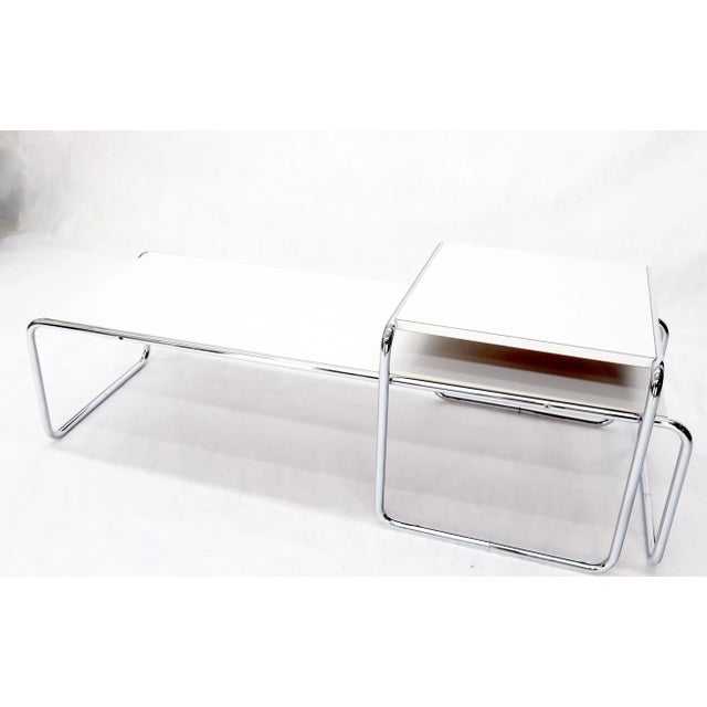 Metal Marcel Breuer Set of Nesting Rectangle Coffee and Side Table Stendig, Finland - A Pair For Sale - Image 7 of 11