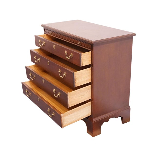 Wood White of Mebane Sold Mahogany Traditional Style 32" Chairside Chest / Nightstand W. Pull Out Tray 505-62 For Sale - Image 7 of 14