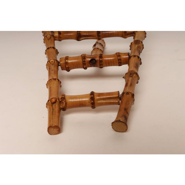Vintage Diminutive Scorched Bamboo Tabletop Easel / Picture Display For Sale - Image 10 of 18