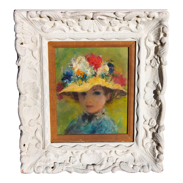 French Impressionist Painting Portrait of a Young Girl Paris School For Sale
