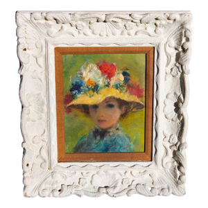 French Impressionist Painting Portrait of a Young Girl Paris School