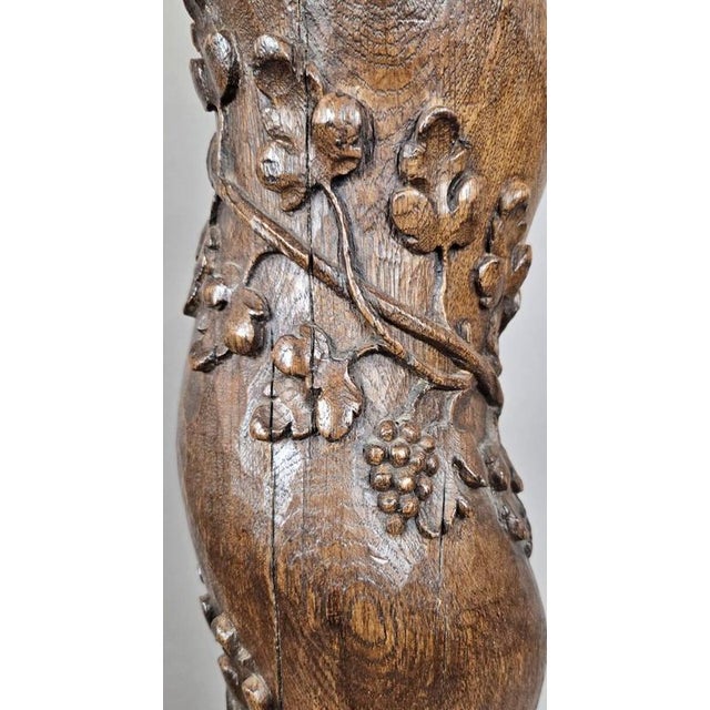 2000 - 2009 Carved Oak Twisted Columns, 1700s, Set of 2 For Sale - Image 5 of 15