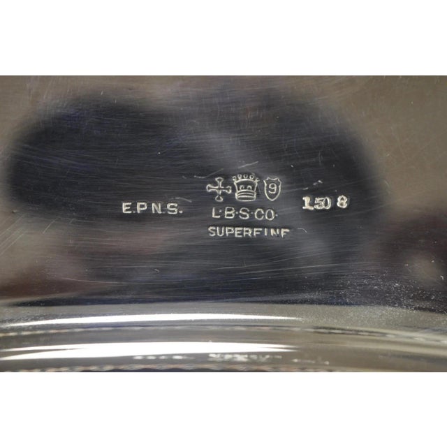 Vintage LBS Co English Art Nouveau Meat Cutlery Silver Plated Serving Platter Tray For Sale - Image 9 of 12