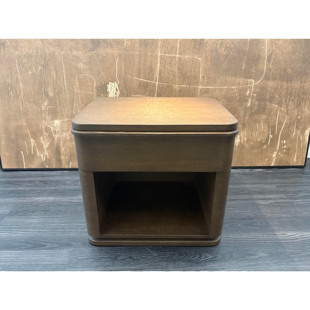 Rh Ligné Open Nightstand 26" – Brown Brushed Oak For Sale In Columbus - Image 6 of 18