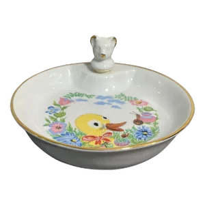 Mid 20th Century Limoges France Baby Food Warming Bowl