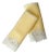 Vintage Canary Yellow Linen Guest Towels with Filet Lace Fingertip Towels, Colored European Trousseau Linen - a Pair For Sale