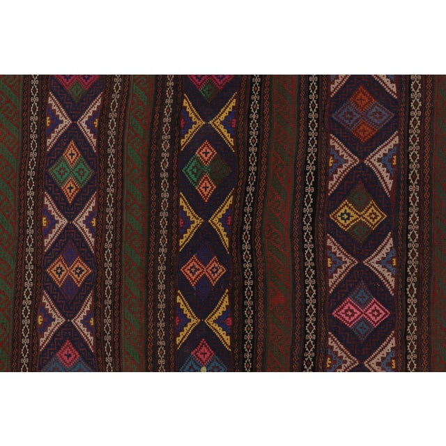 Vintage Persian Soumak Kilim, Rich Ground With Jewel Tone Motifs - Rug & Kilim For Sale In New York - Image 6 of 7
