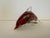 Mid-Century Modern Vintage Red and Gold Dolphin Murano Style Hand Blown Glass Sculpture For Sale - Image 3 of 6