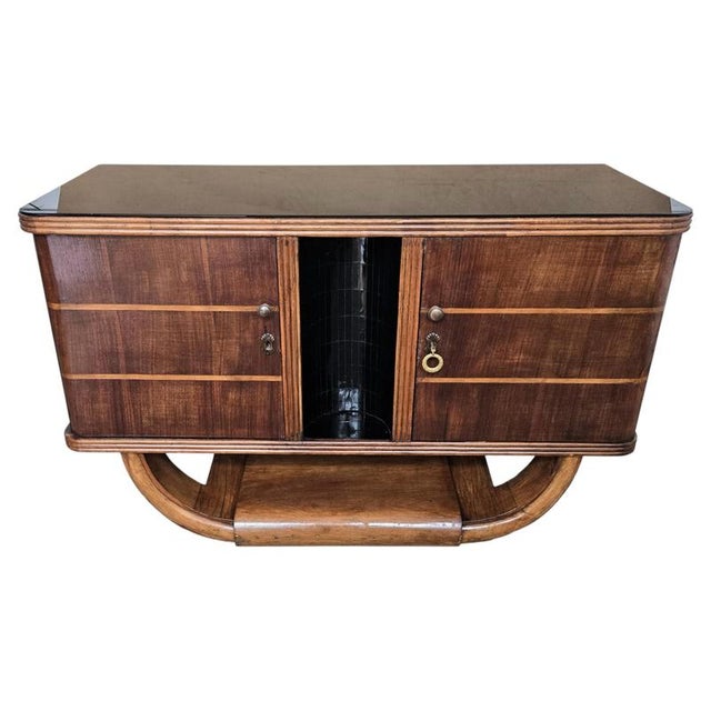 Mid-Century Art Deco Italian Walnut Burl and Mirror Mosaic Dry Bar Cabinet from Paolo Buffa, 1940s For Sale - Image 11 of 11