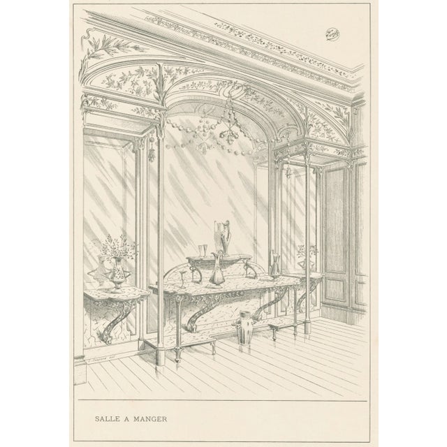 Late 19th Century Set of 3- 1898 French Art Nouveau Architecture & Design Lithographs For Sale - Image 5 of 7