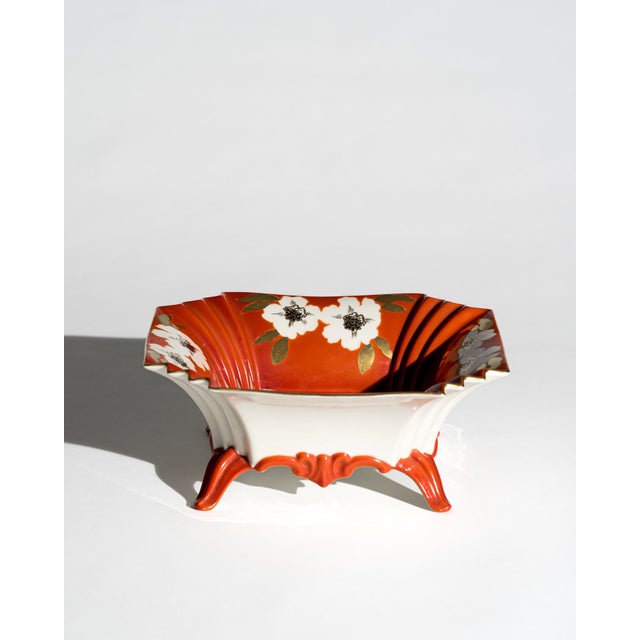 Beige Large Mid-Century Art Deco Revival Porcelain Centerpiece Bowl by Schaubach Kunst, Germany, 1950s For Sale - Image 8 of 8