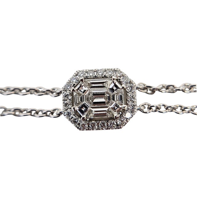 Natural Diamond - 18K White Gold Bracelet Metal Type: 18K White Gold Total Item Weight: 5 Grams 1: Natural Diamond Weight:...