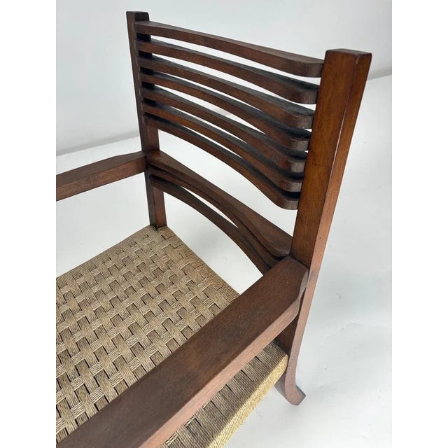 Vintage Italian Wood and Rope Armchair, 1930s For Sale - Image 10 of 13