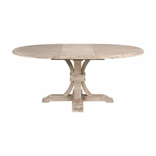 2020s 54-72" Solid Wood Round Extendable Dining Table by Essentials for Living For Sale - Image 5 of 6