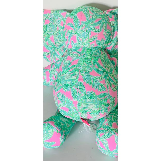 Cute colorful Lilly Pulitzer 17” elephant toy, or pillow. , embroidered initials.