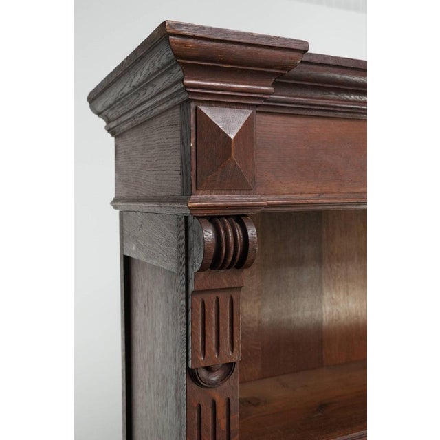 Wood Antique Early 20th century Dutch Oak Bookcase For Sale - Image 7 of 10