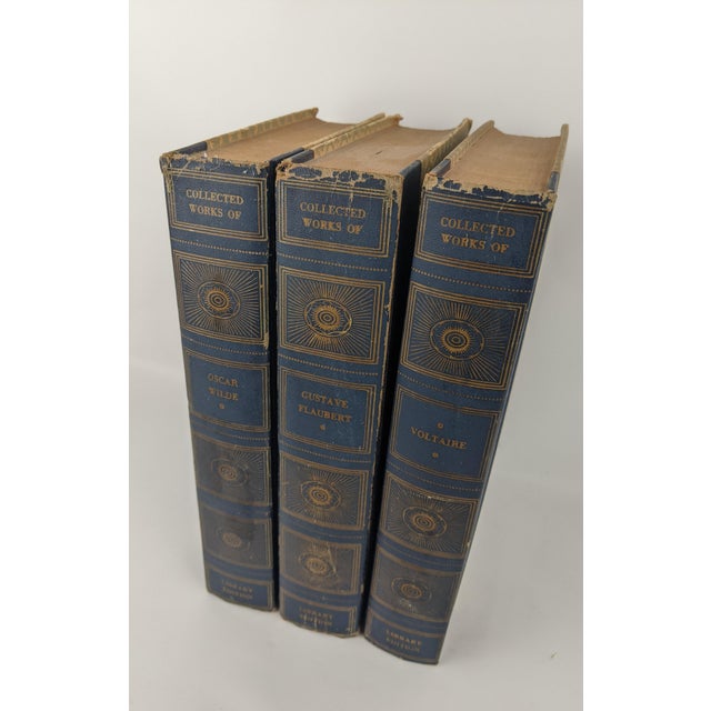 1940s Greystone Press Collected Works Library Books in Blue & Gold, Set of 3 For Sale - Image 10 of 14