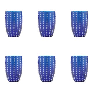 Perle Tumbler in Blue - Set of 6 For Sale