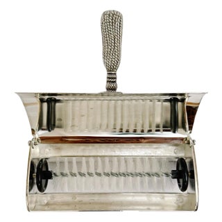 Vintage French Silverplated Tassel Table Crumb Sweeper For Sale