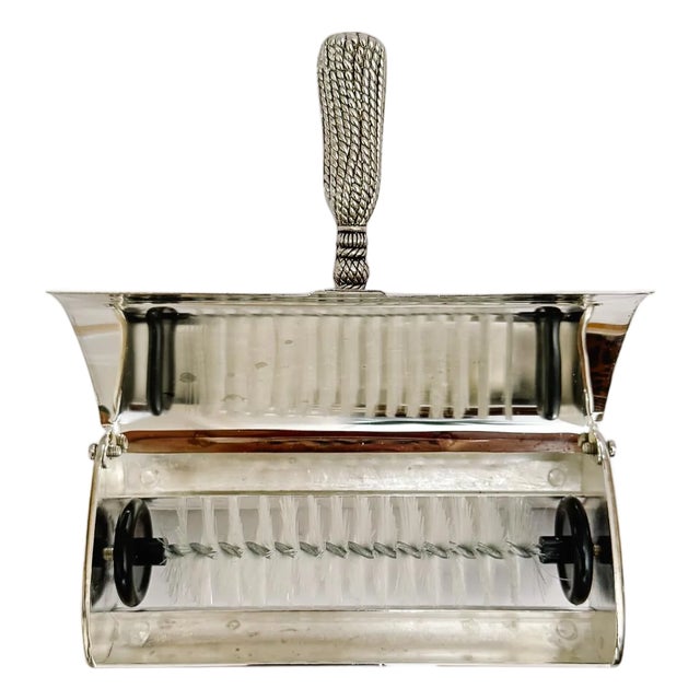 Vintage French Silverplated Tassel Table Crumb Sweeper For Sale