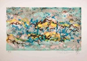 Abstract Landscape, Original Lithograph­, 1971