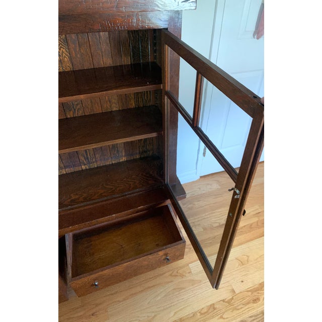 Brown Antique Craftsman Cabinet For Sale - Image 8 of 12