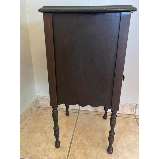 Handcrafted Copper Lined Wood Side Table W Pitcher Space For Sale - Image 9 of 18