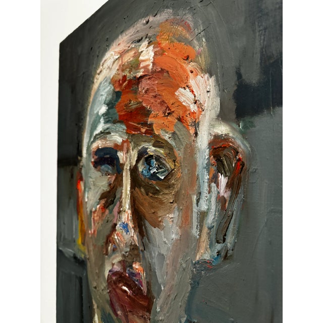 Late 20th Century Vintage Abstract Oil on Canvas Portrait Painting For Sale - Image 5 of 6