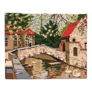 1970s Bruges Swans in Needlepoint For Sale