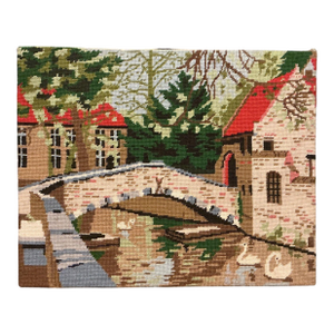 1970s Bruges Swans in Needlepoint