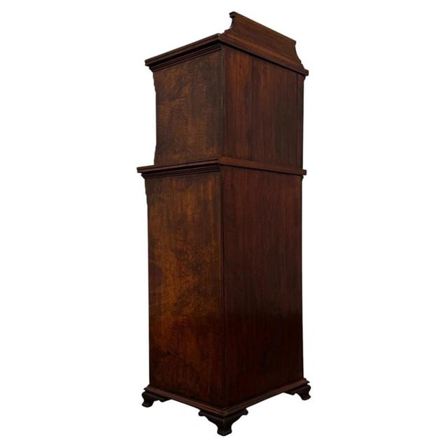Antique English Walnut Narrow Display Cabinet, 1800s For Sale - Image 10 of 12