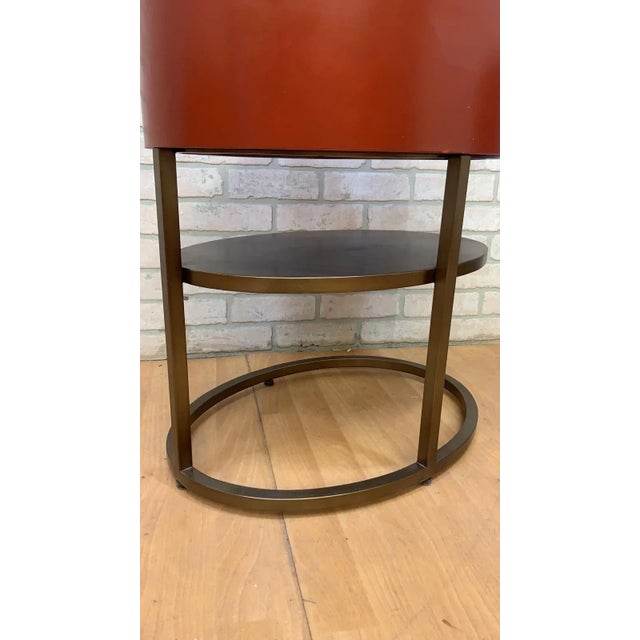 Vintage Contemporary Custom Designed Oval Side Tables - Pair For Sale - Image 4 of 8