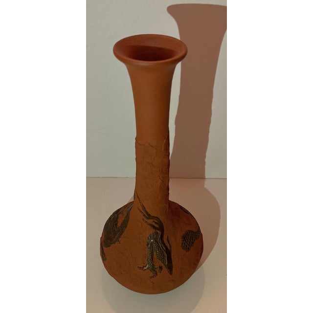 Japanese Antique Japanese Meiji Tokoname Vase For Sale - Image 3 of 8