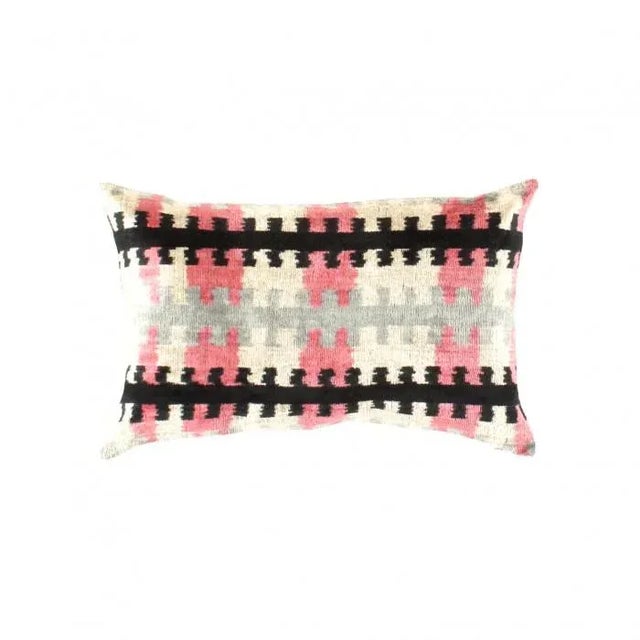 Turkish Pasargad Turkish Multi Color Silk Ikat Pillow (Ti 166) - 24" X 16" For Sale - Image 3 of 4