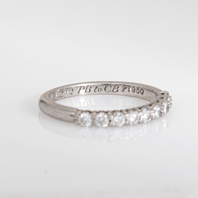 C2012 Tiffany & Co Forever Diamond Ring Sz 4.5 Band Platinum Fine Signed Jewelry For Sale In Los Angeles - Image 6 of 8