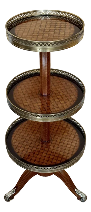 Antique Louis XVI Style Round Three Tier Gueridon