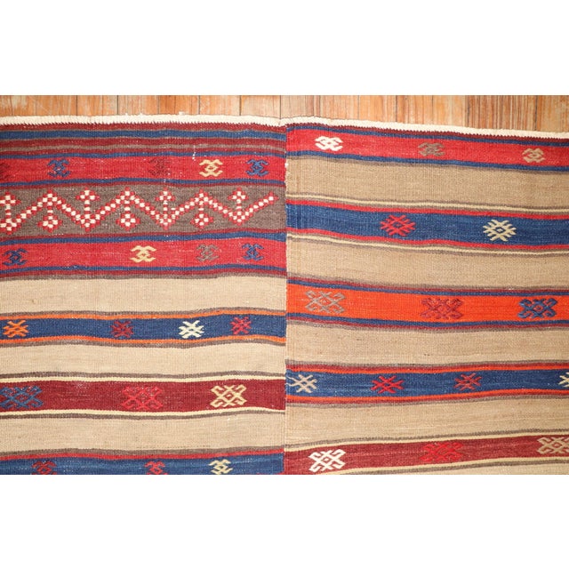 Red Early 20th Century Rustic Tribal Turkish Kilim - 8'8" x 10'4" For Sale - Image 8 of 11