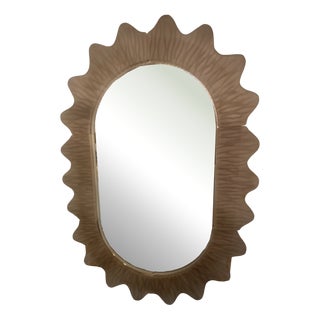 Italian Murano Fume Art Glass and Brass Console / Wall Mirror, 2000 For Sale