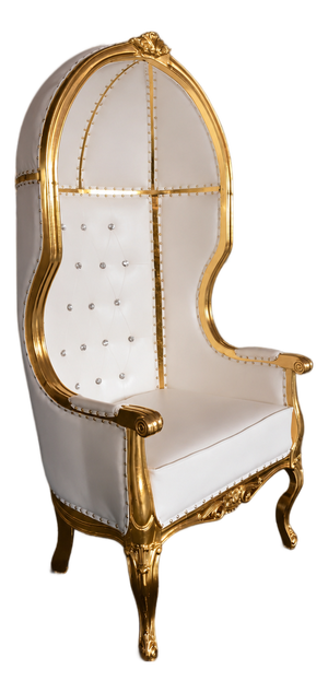 ✨ Luxury Gold Dome Throne Chair – Handcrafted Solid Wood Royal Accent Chair ✨