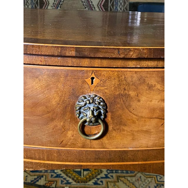Brown Antique English Sideboard Circa 1800 Georgian Inlaid Mahogany Bow Front For Sale - Image 8 of 13