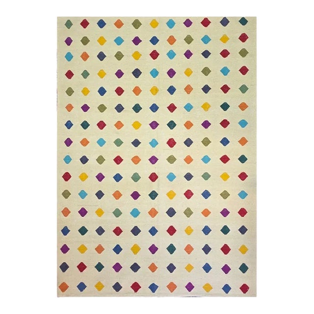 Hand-Woven Wool Art Tapestry After Damien Hirst "Opium" Spot Painting For Sale