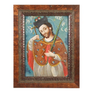 San Juan Nepomuceno, Oil on Tin, 19th Century For Sale