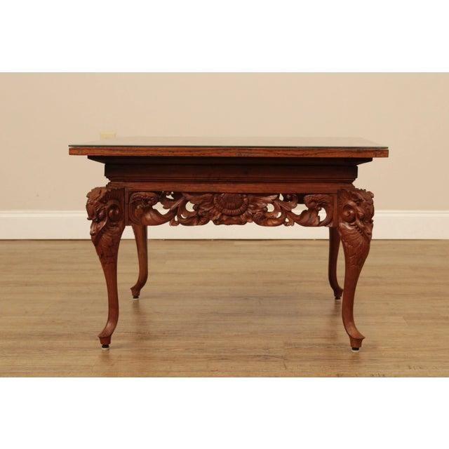 Vintage High Chinese Lotus Flower Coffee Table For Sale - Image 4 of 13