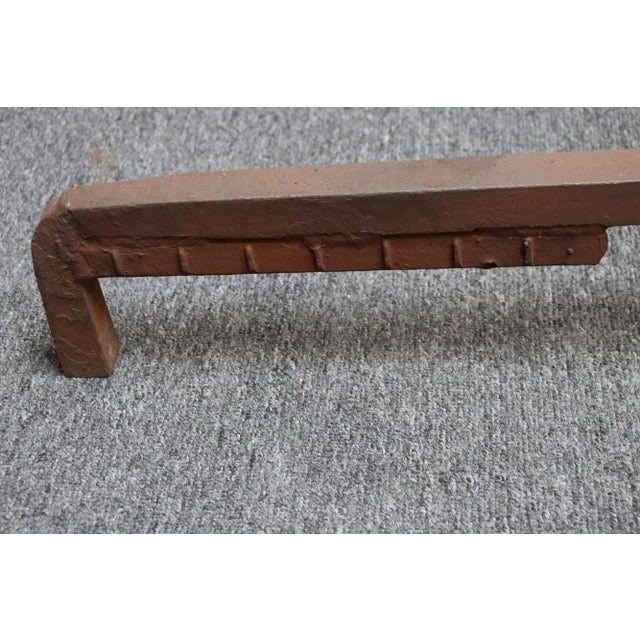 Pair of Tall Arts and Crafts Hand Forged Iron Fireplace Andirons For Sale - Image 13 of 18