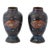 Antique Pair of Early Meiji Japanese Cloisonne Enamel Floral Vases For Sale