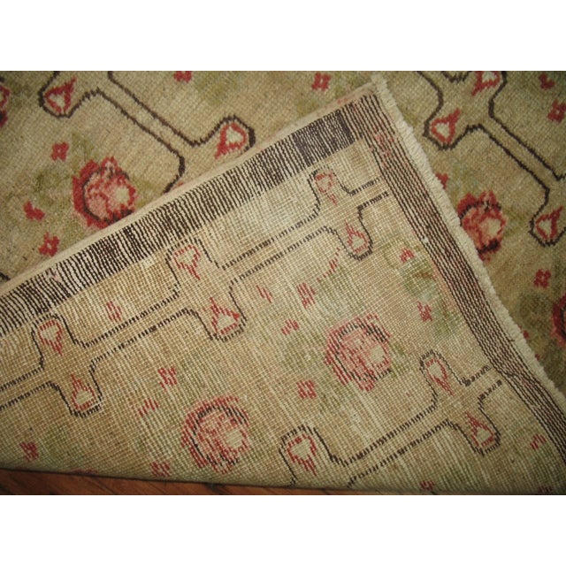 Vintage Flower Motif Turkish Runner - 3'7" x 10'9" For Sale - Image 4 of 5