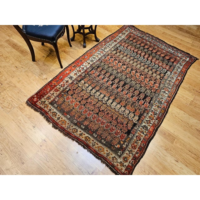 Vintage Persian Malayer Area Rug, Hand-Knotted Wool, Allover Paisley Design For Sale - Image 4 of 12