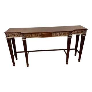Late 20th Century Hickory White Greek Key Console For Sale
